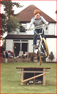 Martin aged 8 on his BMX Bike